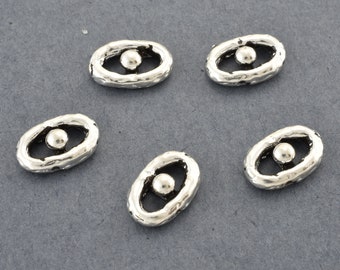 ambachtelijke zilveren verbindingsschakels voor het maken van sieraden, verzilverde sieradenschakels, armbandschakels 10 x 9 mm / 5 stuks