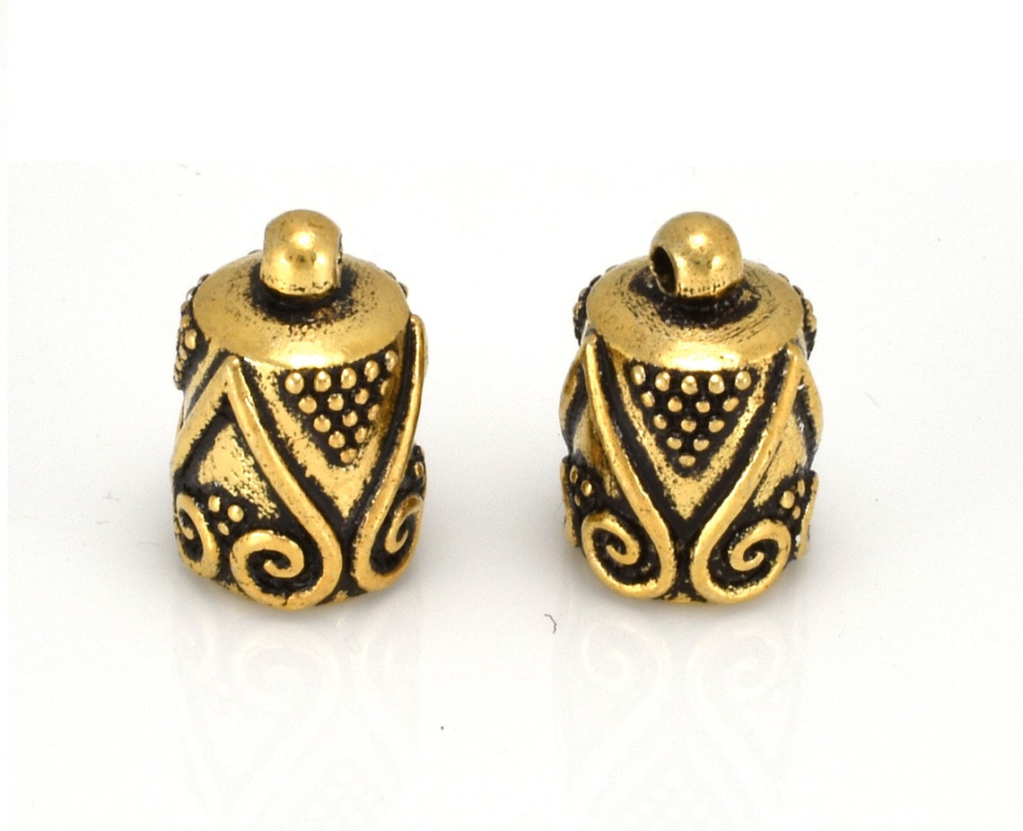 Gold End Caps With Loop End Caps for Leather Cord Tassel Etsy