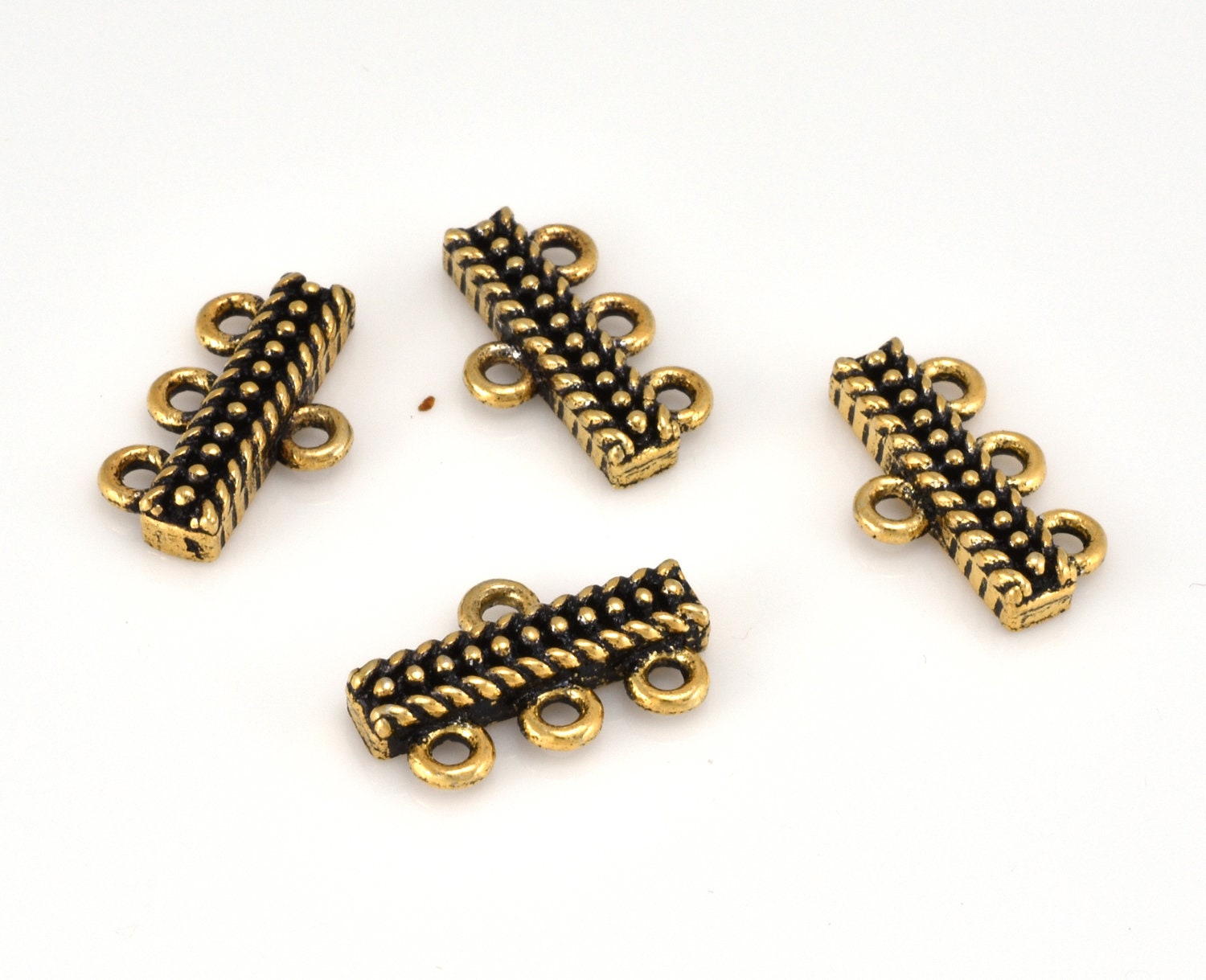 3 strand gold end bars gold plated end bars jewelry end Etsy