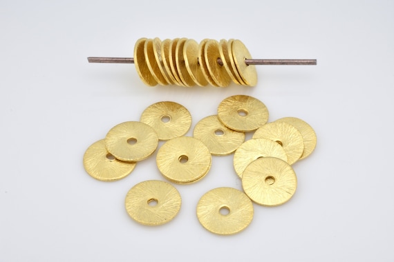 flat gold beads