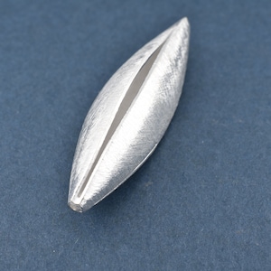 48mm Long Silver plated beads, brushed finish metal elongated beads beads, silver beads for jewelry making, long silver beads