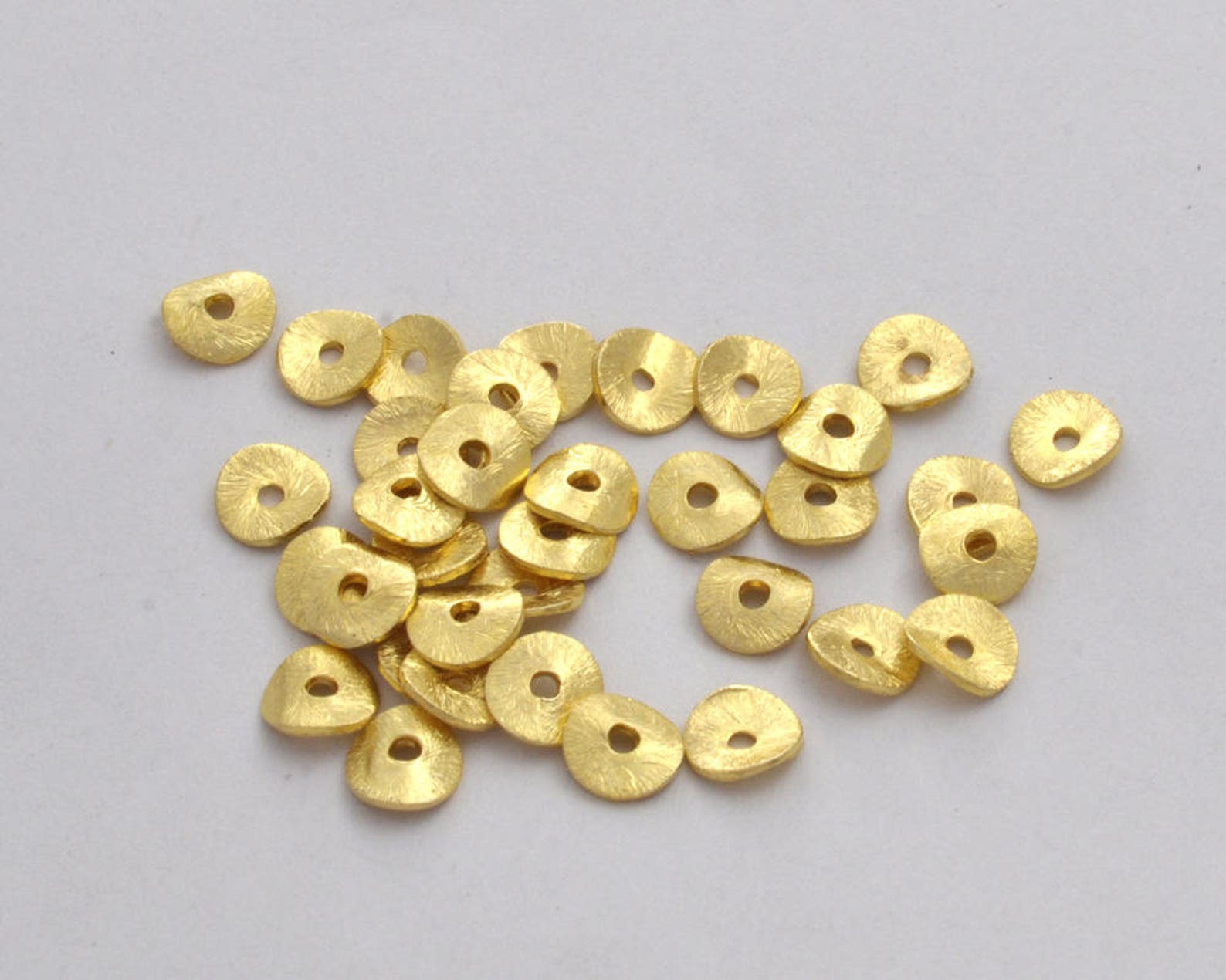 6mm 143pc Gold Wavy Spacer Beads Brushed Gold Plated Disc Etsy