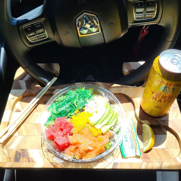 Wood Food Tray for car ,steering wheel food tray ,Car Laptop , Steering Wheel , Car Food Holder Tray Desk,