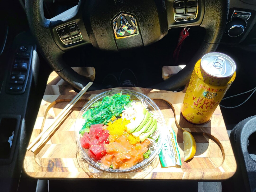 Wood Food Tray for Car ,steering Wheel Food Tray ,car Laptop , Steering