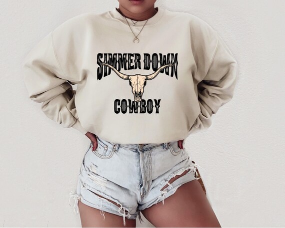 Simmer Down Cowboy Sweatshirt Western Clothes Nashville Tee - Etsy