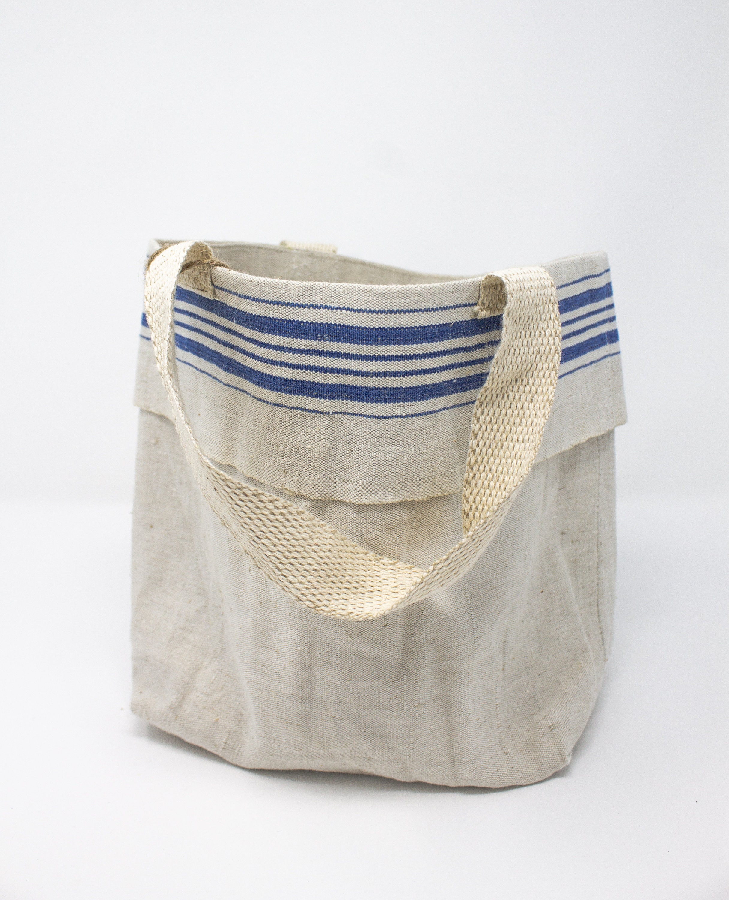 Vintage linen French pocket with handles Etsy