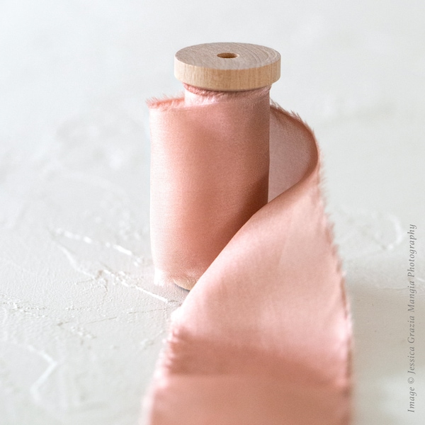 English Garden | Classic Silk Ribbon | 100% Silk | Pink Blush Rose Gold Wedding bridal bouquet, invitations, favors, wedding styling