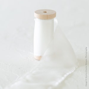 White | Luxe Silk Ribbon | 100% Silk | Wedding bridal bouquet, invitations, wedding favors, wedding photography styling