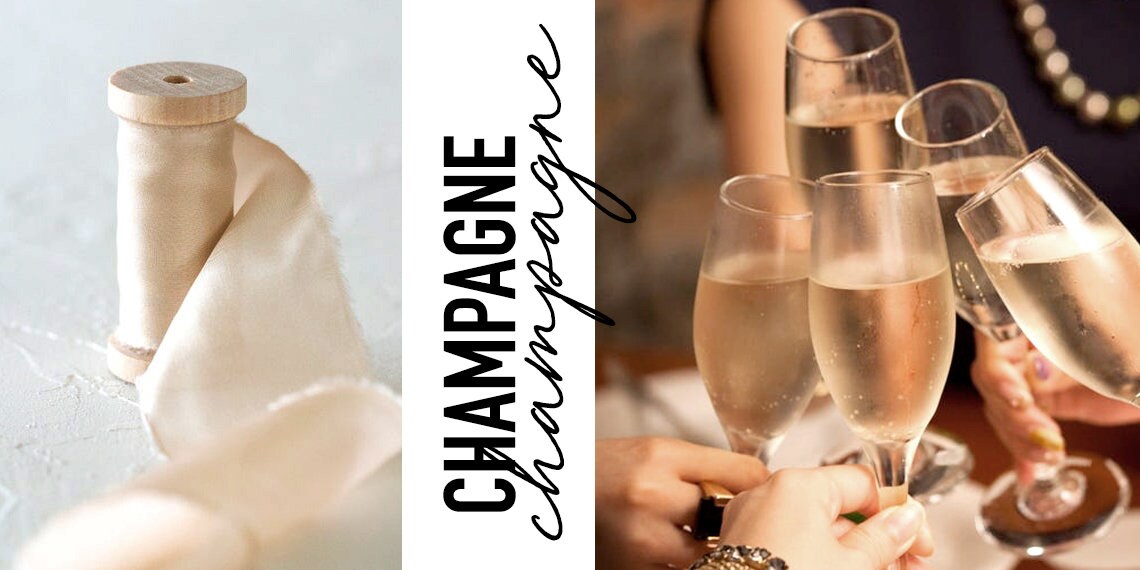 Champagne Silk Ribbon: Handmade Classic Style, Wedding Bouquet Ribbon ...