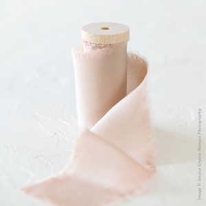 Blush |  100%  Silk Ribbon | Wedding bridal bouquet, invitations, wedding favors, wedding photography styling