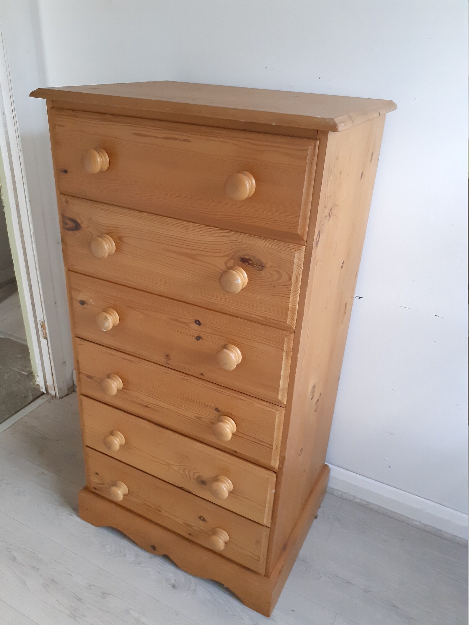 Solid pine tallboy chest of drawers Etsy