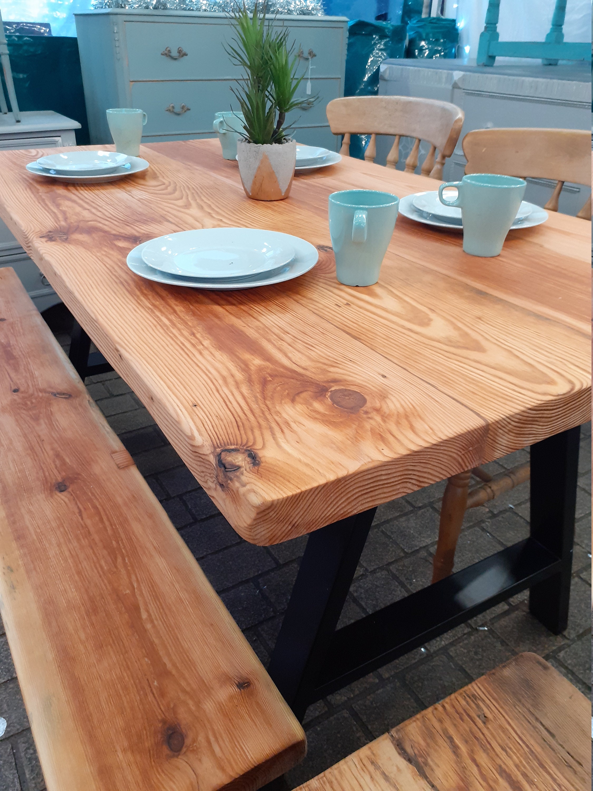 Mesa de comedor rústica recuperada | Etsy