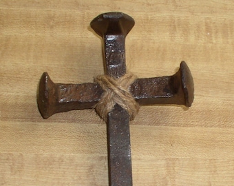 Railroad Spike Cross: Recycled Rustic Religious Gift