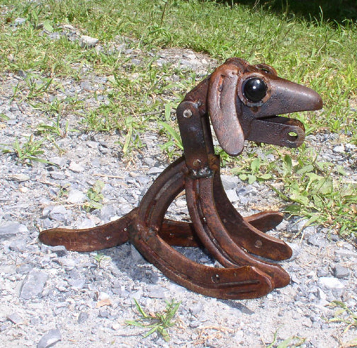 Dog Statue Sculpture / Horseshoe Decor / Horseshoe Art / Dog Etsy