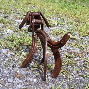Horseshoe Art Dog Sculpture: Recycled Metal Welded Art Decor image 7