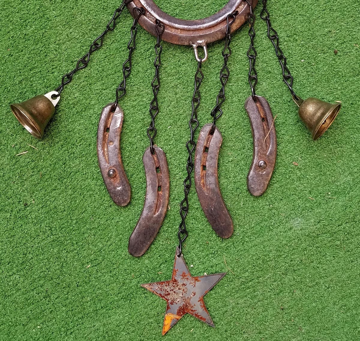 Horseshoe Wind Chime Decor / Repurposed Horseshoes / Rustic Etsy