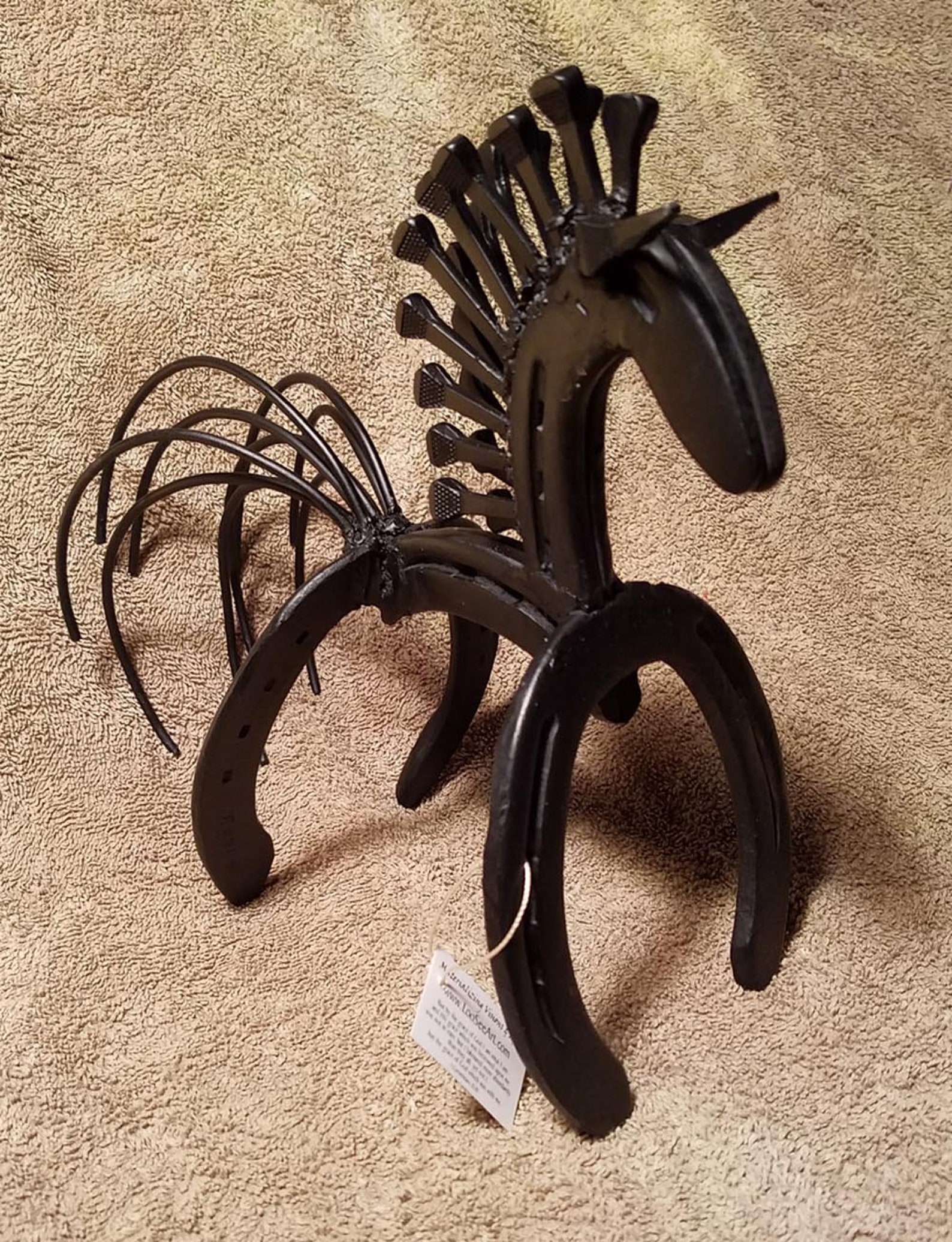 Horse Statue Horseshoe Decor Horseshoe Art Horse Gift Etsy