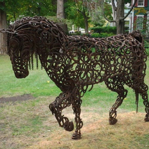 Horse Sculptures Horseshoes Full Size Etsy