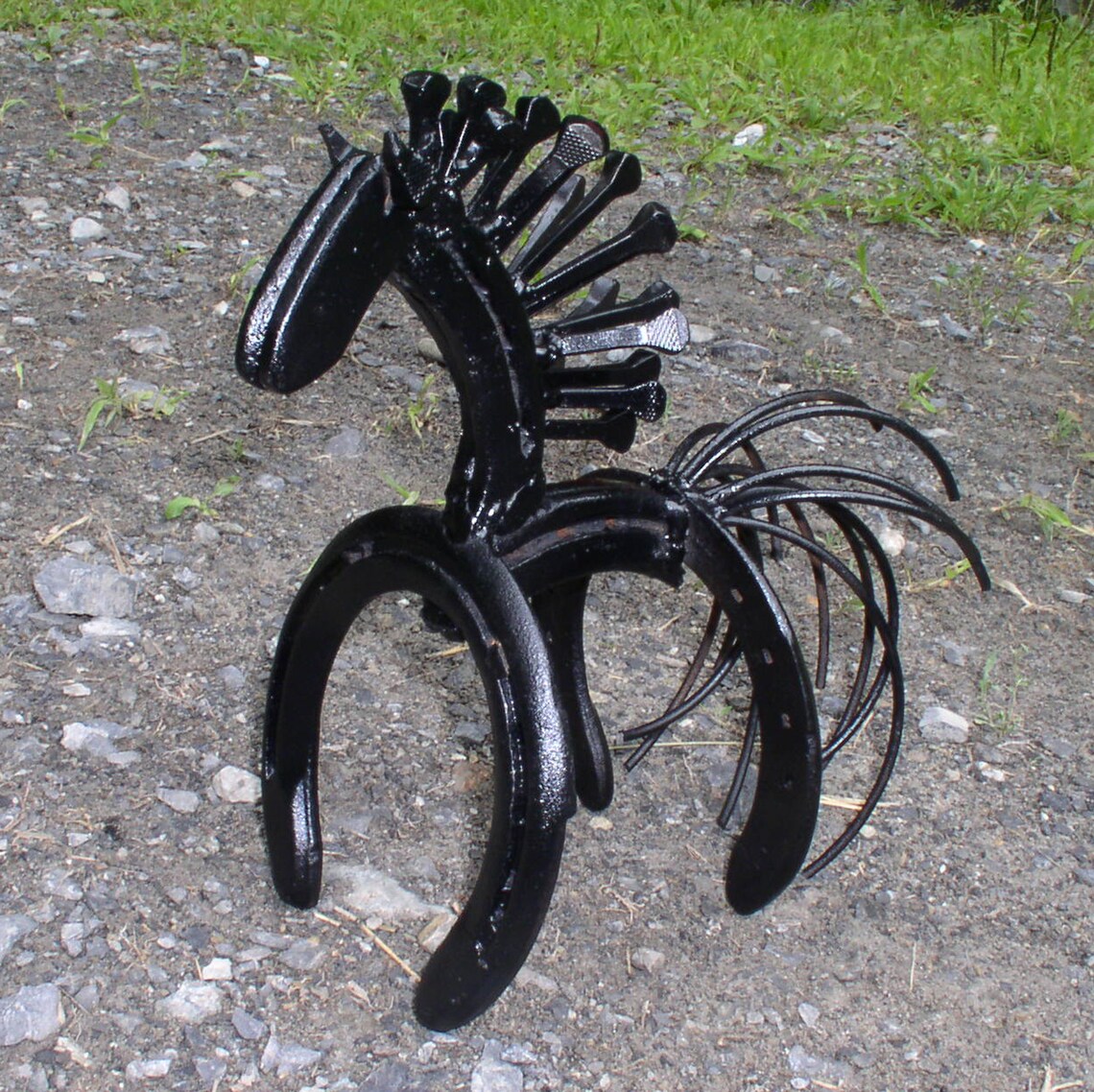 Horse Statue Horseshoe Decor Horseshoe Art Horse Gift Etsy