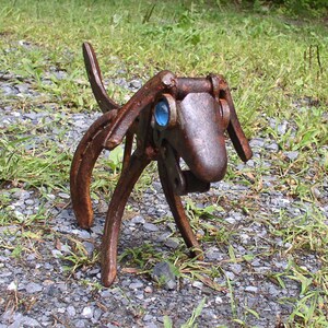 Horseshoe Art Dog Sculpture: Recycled Metal Welded Art Decor image 5