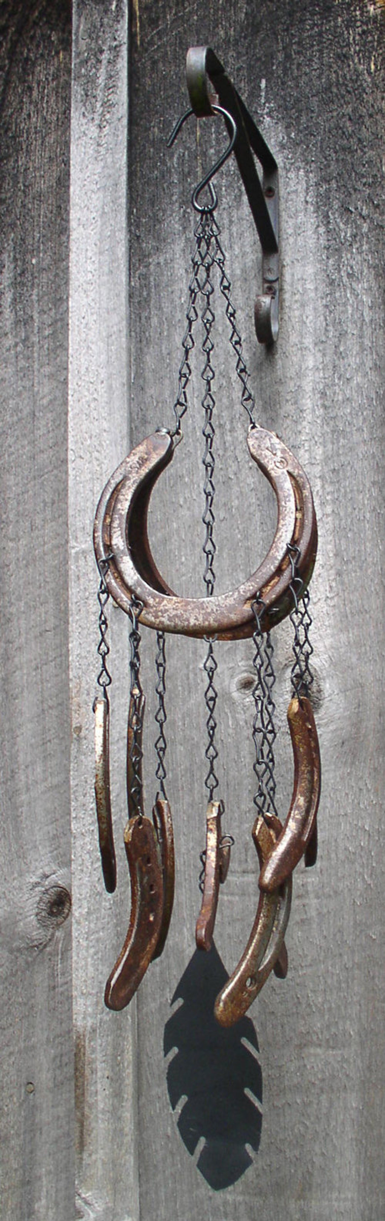 Horseshoe Wind Chimes / Repurposed Horseshoes / Rustic Etsy