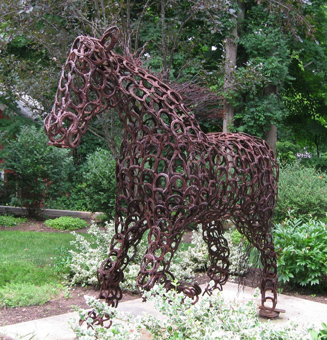 Horse Sculptures Horseshoes Full Size Etsy