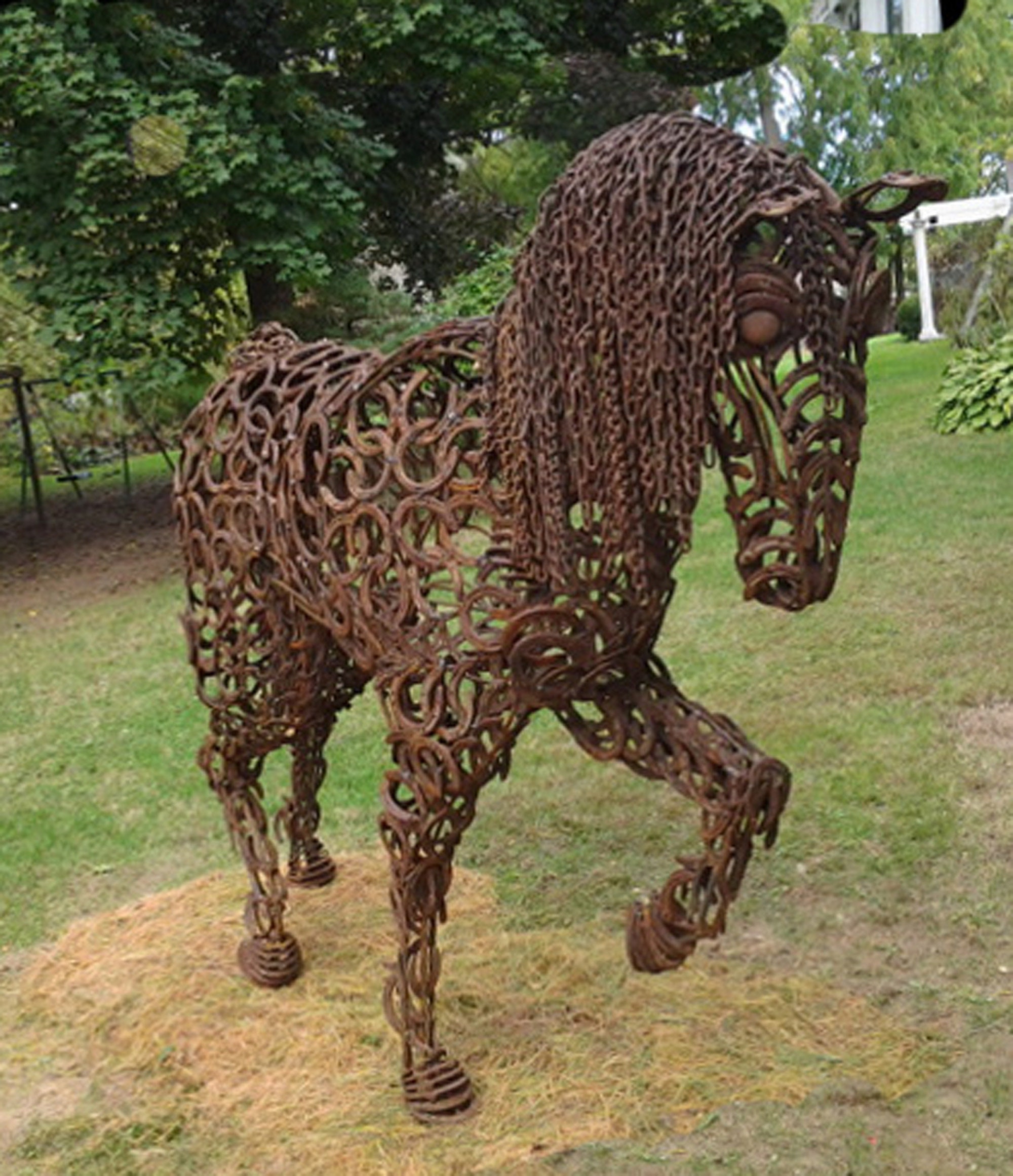 Horse Sculptures Horseshoes Full Size Etsy