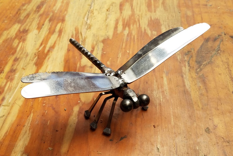 Dragonfly Sculpture Made From Scrap Metal Emperor Dragonfly Etsy