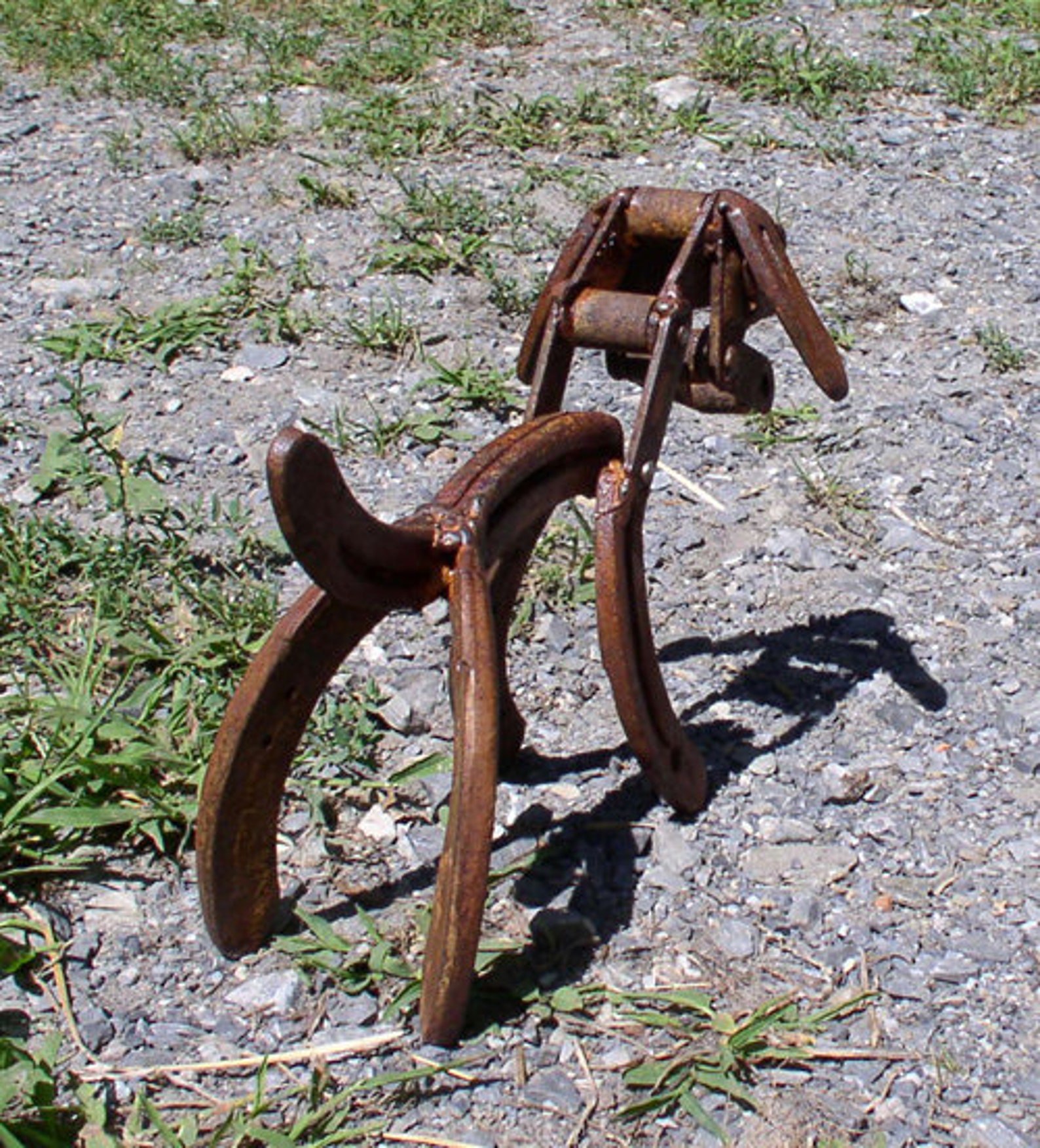 Dog Statue Sculpture / Horseshoe Decor / Horseshoe Art / Dog Etsy