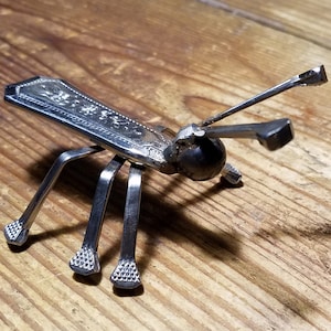Cutlery Beetle, Cutlery Bug, Cutlery Art, Recycled Kitchen Ware, Cutlery Handle Art - Horseshoe Nails