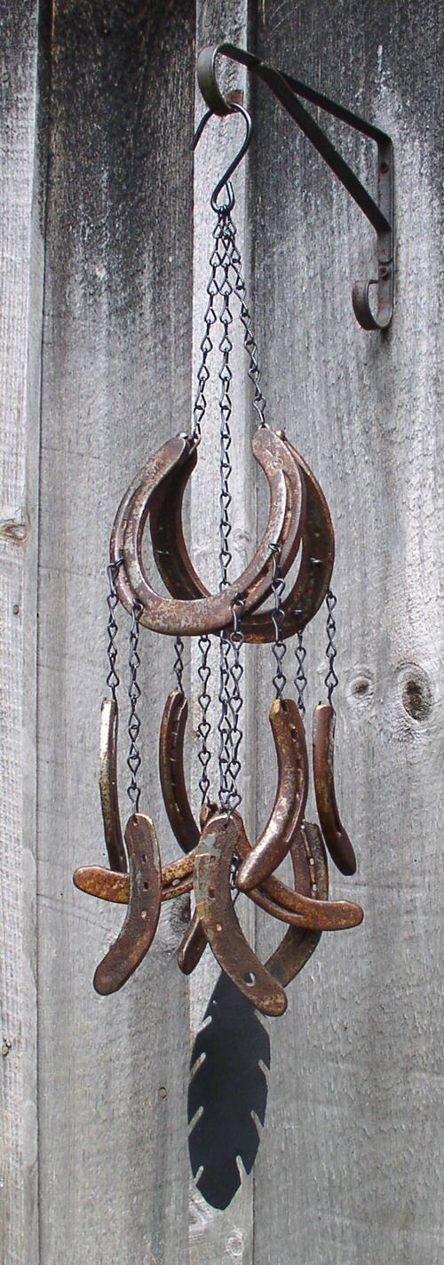 Horseshoe Wind Chimes / Repurposed Horseshoes / Rustic Etsy Australia