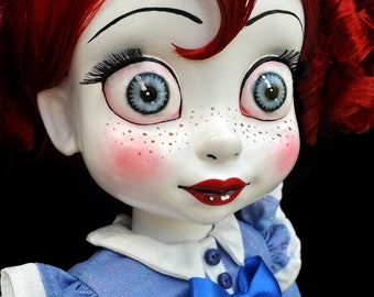 Poppy | Custom art doll inspired by video game character - ooak repainted doll | Christmas gift for gamers and horror fans (MADE TO ORDER)