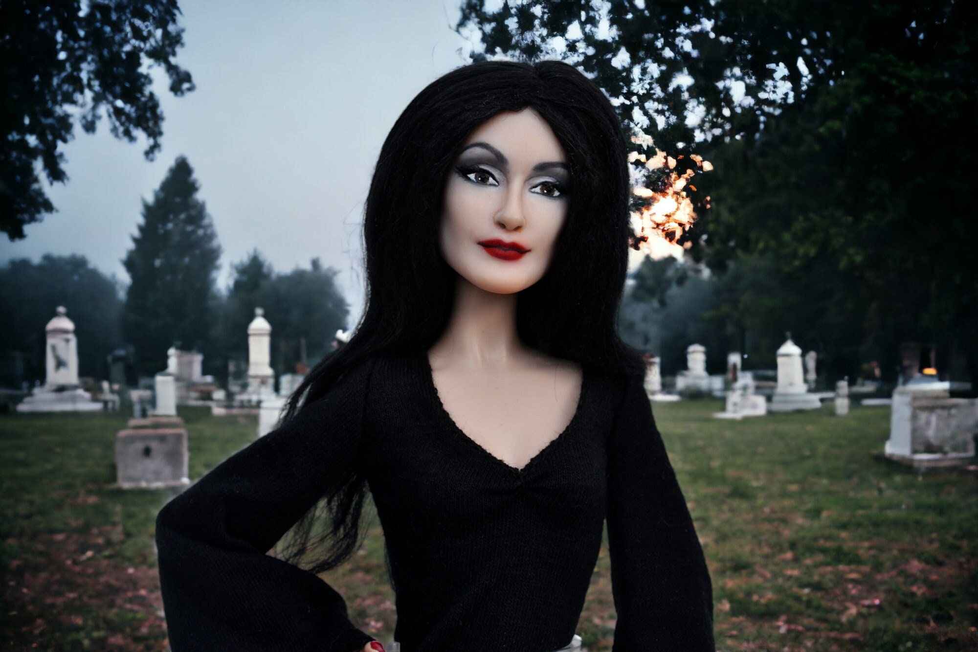 Morticia Addams Barbie Doll Etsy