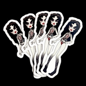 Muerte / pegatina: ilustración original del personaje (inspirada en la mitología griega y la pérdida, folclore macabro)