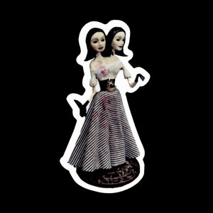 Folie à Deux | autocollant - oeuvre d'art photo originale du personnage de l'oeuvre d'art de jumeaux meurtriers | Sticker horreur macabre