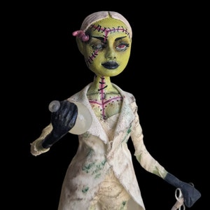 Handmade 'Decay' Clay Horror Sculpture: Frankenstein Mortician Assistant