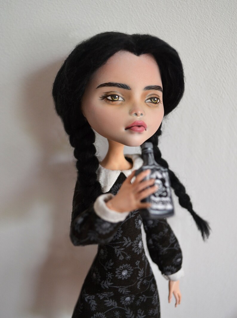 Wednesday Ooak Doll Repaint Custom Monster High Addams Etsy