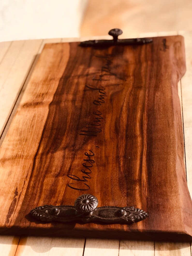 Extra Large Charcuterie Board Engraved Walnut with Handles | Etsy