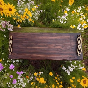 Personalized Large Wooden Charcuterie Board with Handles | Handmade Cutting Board, Cheese Platter, Wedding Gift, Serving Tray