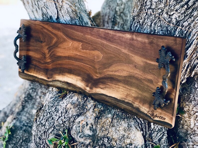 Large Charcuterie Board /Handles/Live Edge 25x 9 Etsy