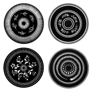 Sacred Medicines (4 PRINTS BUNDLE) Art Print - Metis - Metis Art - Indigenous - Indigenous Art - Black and White Art