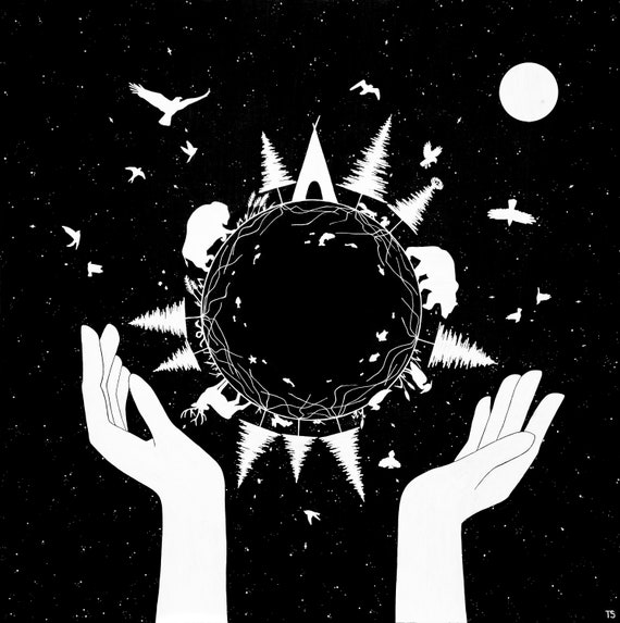 Mother Nature - Art Print - Metis - Metis Art - Indigenous - Indigenous Art - Black and White Art - Made by Tayler Schenkeveld Art on Etsy