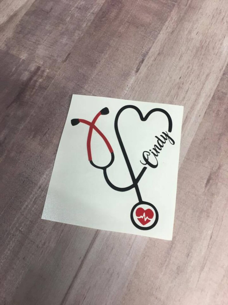 Stethoscope Name Decal Name Stethoscope Name Decal Etsy