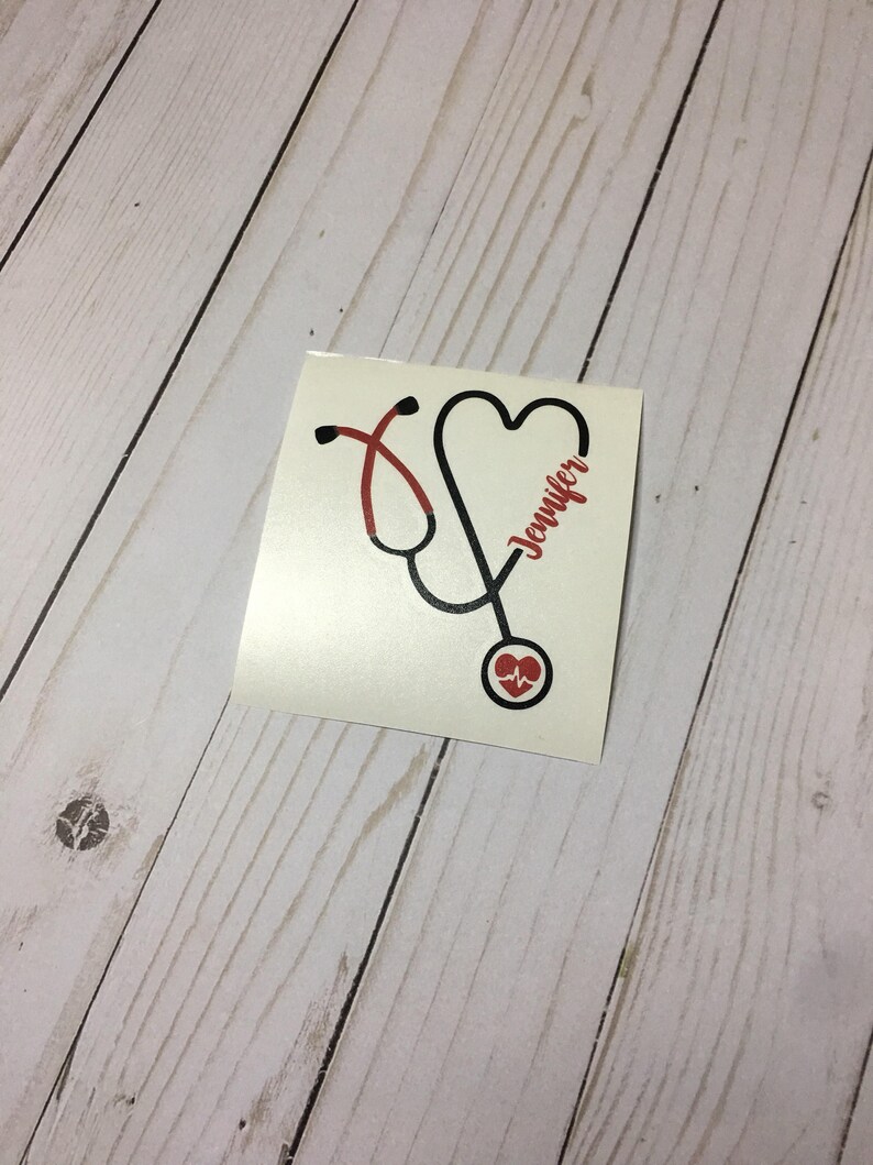 Stethoscope Name Decal Name Stethoscope Name Decal Etsy