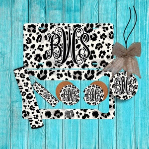Cheetah Print Personalized License Plate and Accessories, Personalized car tag, Custom Car Tag, Plates for women, Monogram