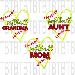 Softball Mom Grandma Aunt | Laces | Sport | Hearts | 3 Digital File | PNG | Shirt Design