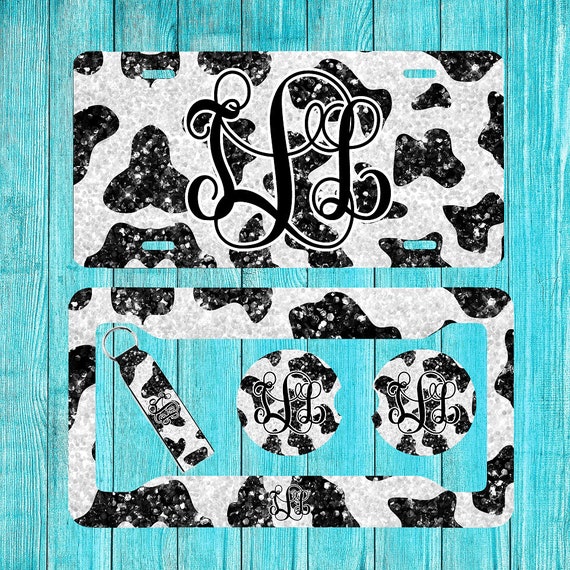 Personalized Car Tag | Leopard Glitter Effect | Monogrammed License Pl – Burlap Bowtique