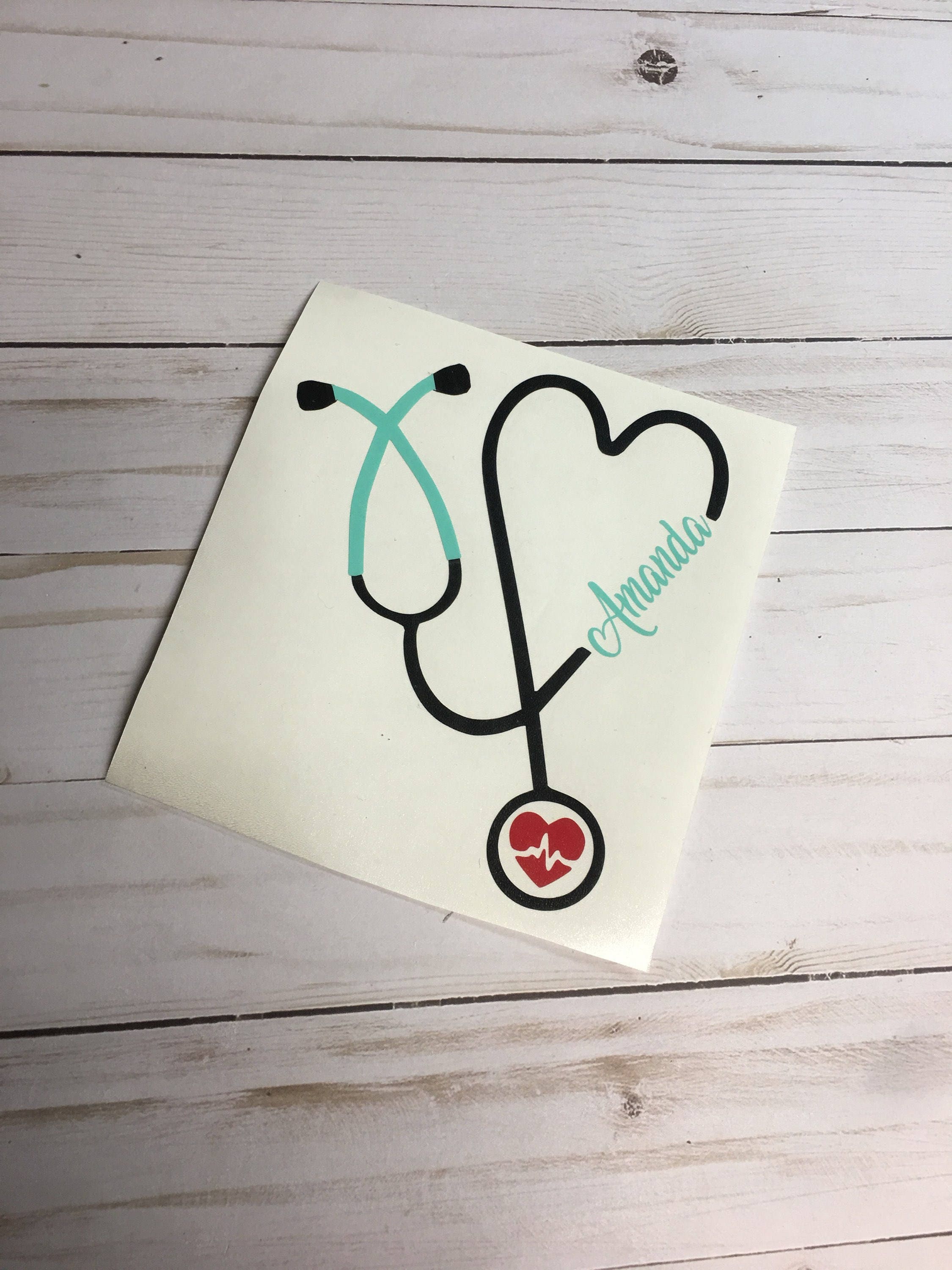 Stethoscope Name Decal Name Stethoscope Name Decal Etsy