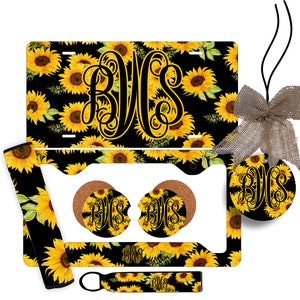 Sunflower Personalized License Plate and Accessories, Personalized car tag, Custom Car Tag, Plates for women, Monogram