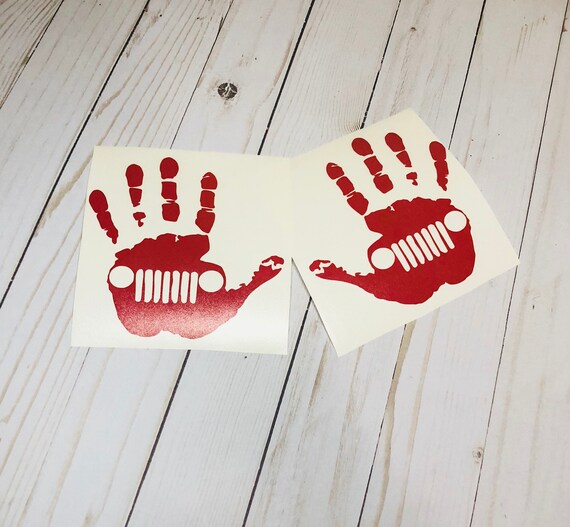 Hand Print Jeep Decals Etsy
